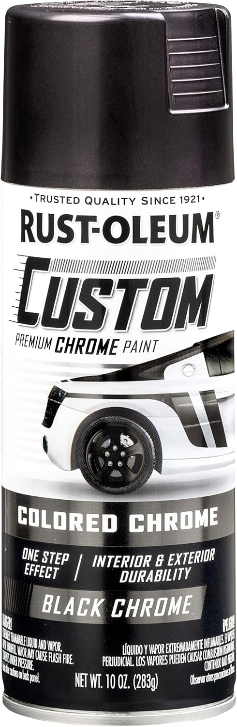 343346 Automotive Custom Chrome Spray Paint, 10 Oz, Black