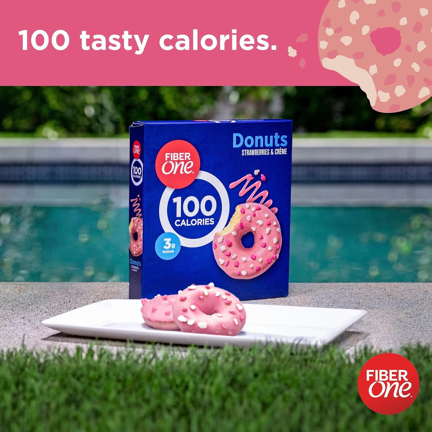 100 Calorie Donuts, Strawberries and Creme, 3G Sugar, 4 Ct, 3.28 Oz
