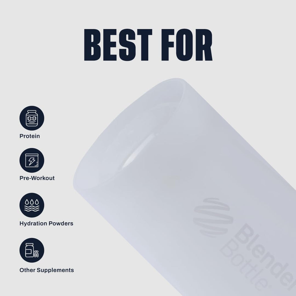 Classic V2 Shaker Bottle Perfect for Protein Shakes and Pre Workout, 20-Ounce, White