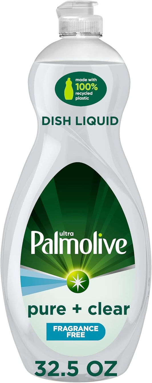 Ultra Dishwashing Liquid Dish Soap, Pure + Clear Fragrance Free - 32.5 Fluid Ounce (Packaging May Vary)