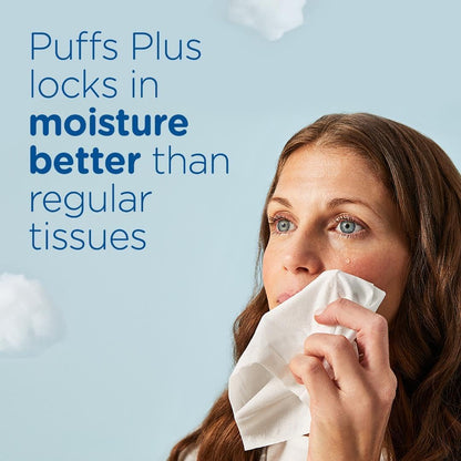 plus Lotion Facial Tissue, 1 Family Box, 124 Tissues per Box