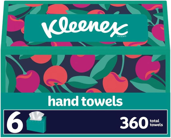 Disposable Paper Hand Towels, 6 Boxes, 60 Tissues per Box (360 Total Tissues), Packaging May Vary