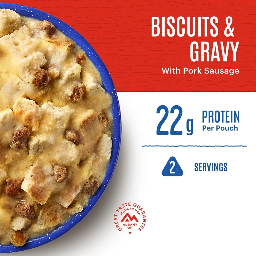Biscuits & Gravy | Freeze Dried Backpacking & Camping Food | 2 Servings