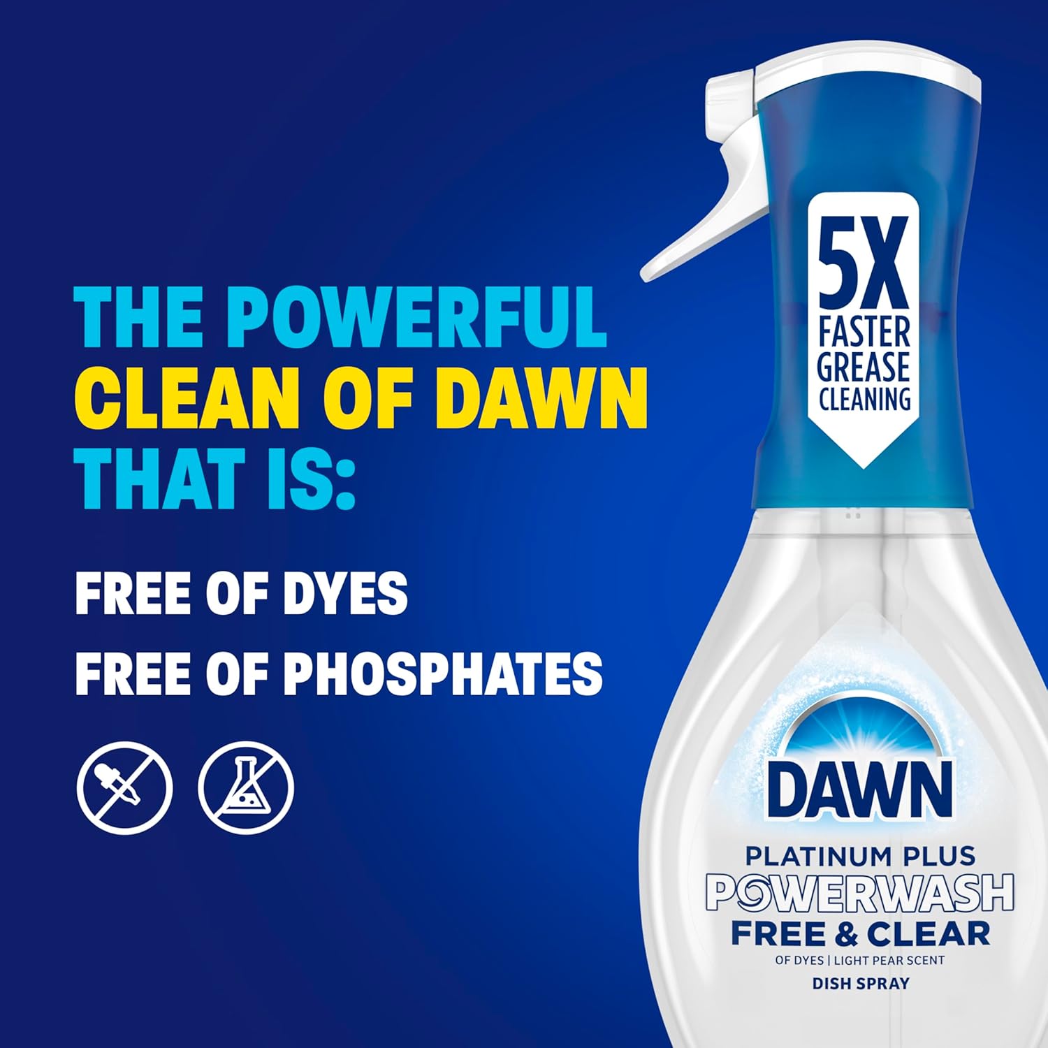 Powerwash Free & Clear Light Pear Dish Spray, Dish Soap Starter Kit, 16 Fl Oz