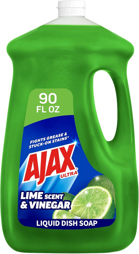 Ultra Liquid Dish Soap Vinegar and Lime Scent, Sparkling Clean Dishes, 90 Fl Oz Bottle