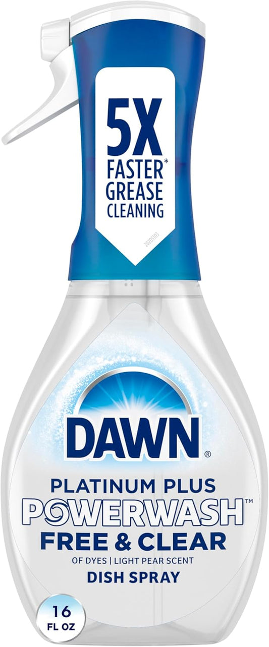 Powerwash Free & Clear Light Pear Dish Spray, Dish Soap Starter Kit, 16 Fl Oz