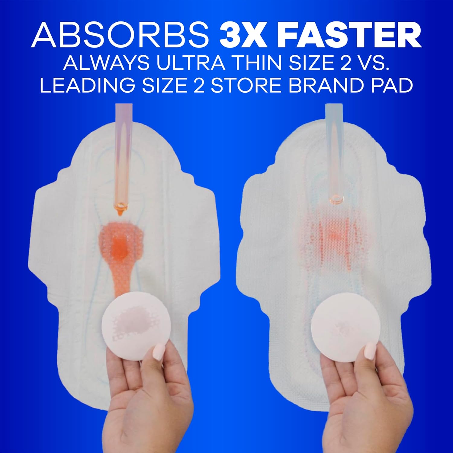 Ultra Thin Pads without Wings, Size 1, Regular, 132 Count (3 Packs of 44)
