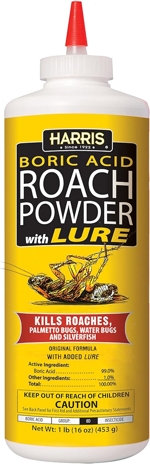 Boric Acid Roach and Silverfish Killer Powder W/Lure for Insects (16Oz)