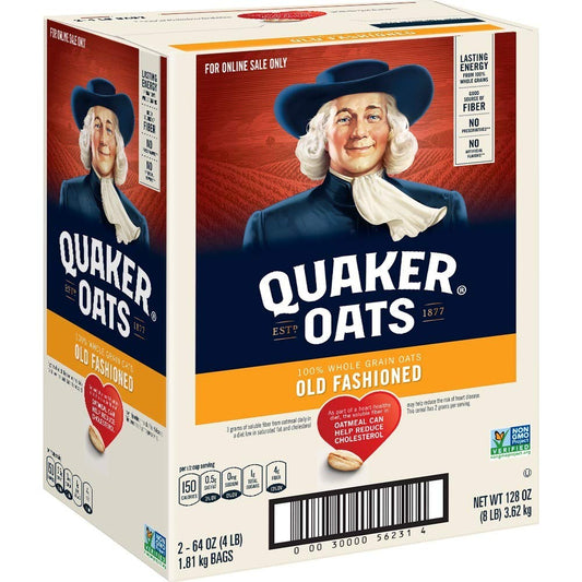 Old Fashioned Rolled Oats, Non GMO Project Verified, Two 64Oz Bags in Box, 90 Servings, 4 Pound (Pack of 2)
