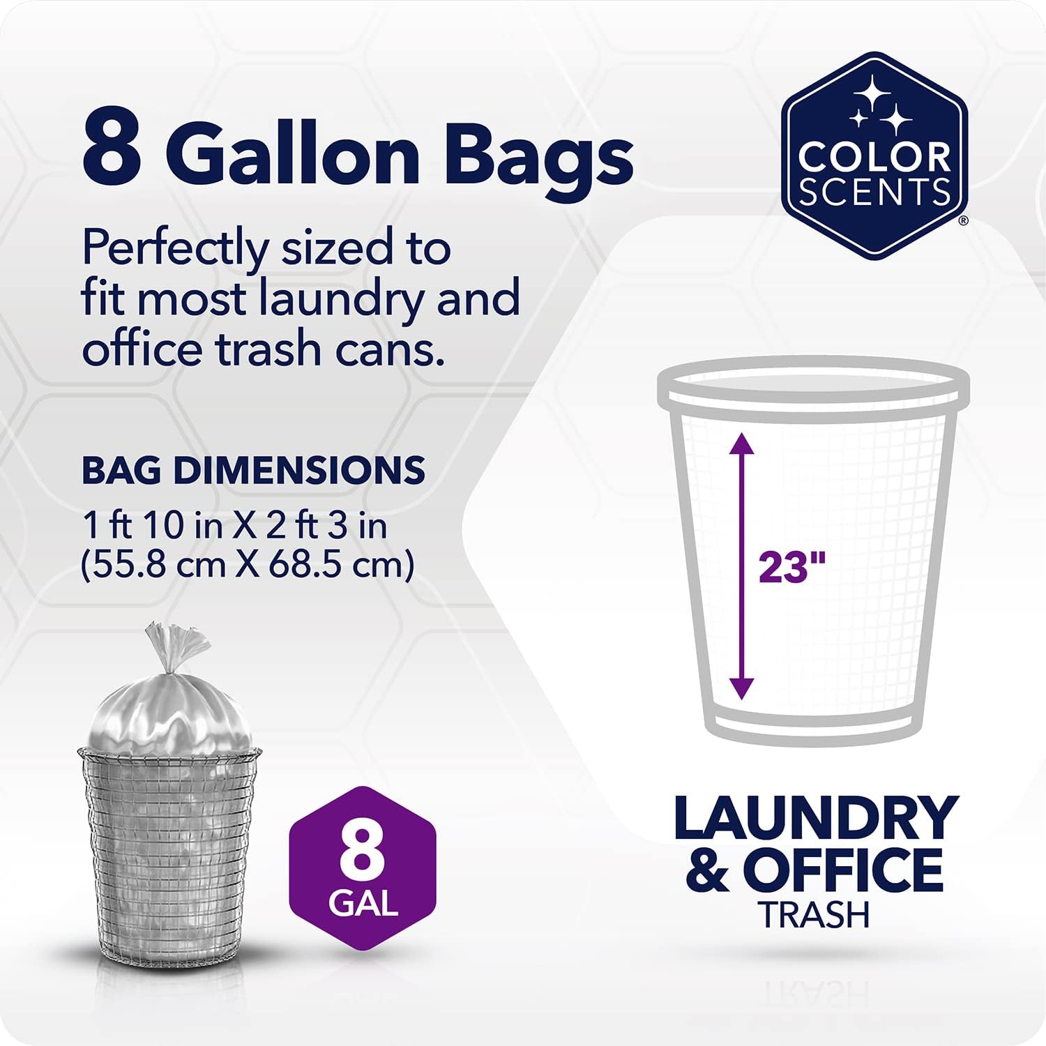 Medium Trash Bags - 8 Gallon, 40 Bags (1 Pack of 40 Bags) Twist Tie - Cream Color Bag in Vanilla Flower Scent with Microban