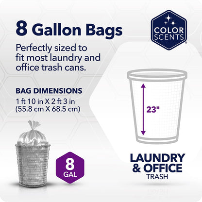 Medium Trash Bags - 8 Gallon, 40 Bags (1 Pack of 40 Bags) Twist Tie - Cream Color Bag in Vanilla Flower Scent with Microban