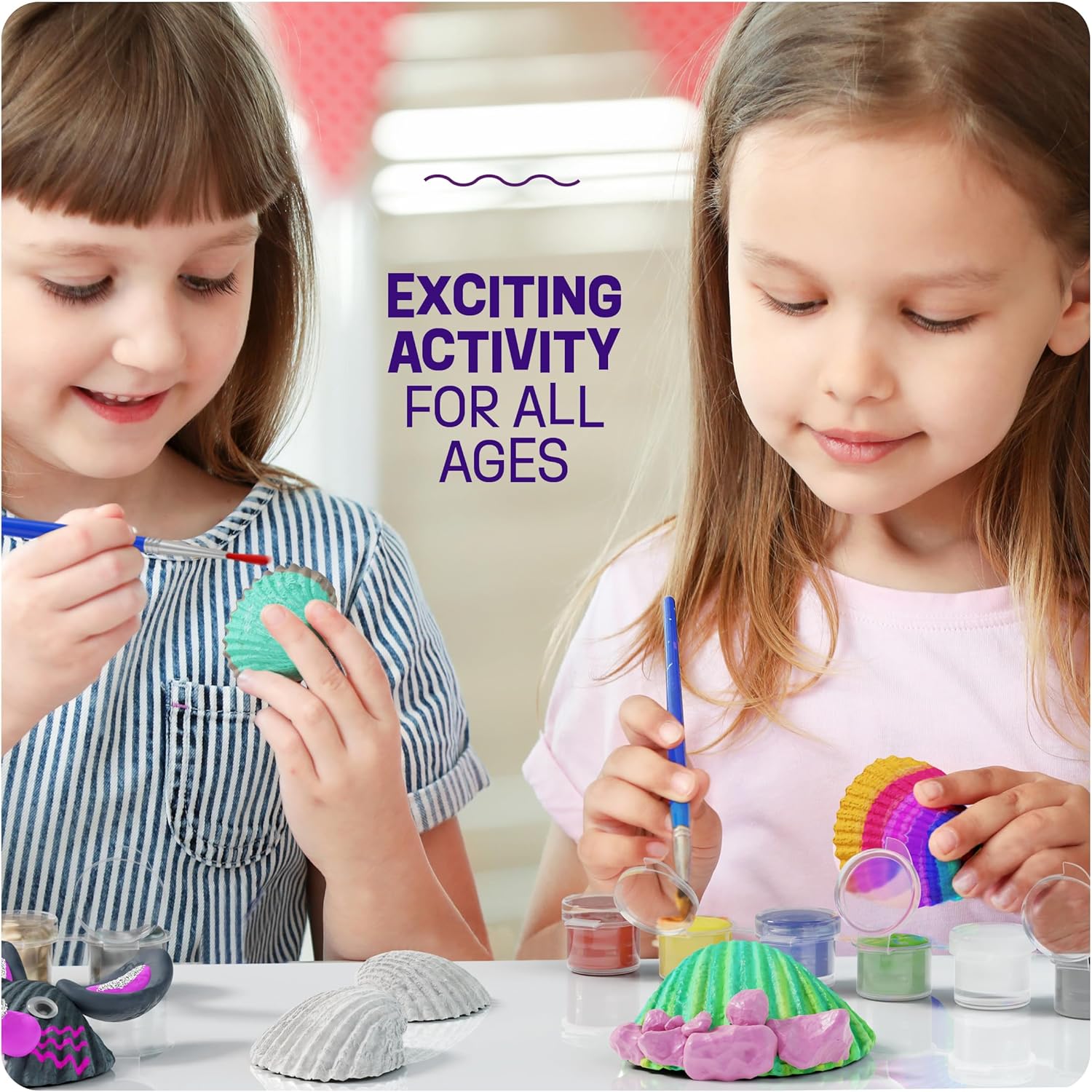 Kids Sea Shell Painting Kit - Arts & Crafts Gifts for Boys and Girls - Craft Activities Kits - Creative Art Activity Gift Toys for Age 6, 7, 8, 9, 10, 11 & 12 Year Old 8-12