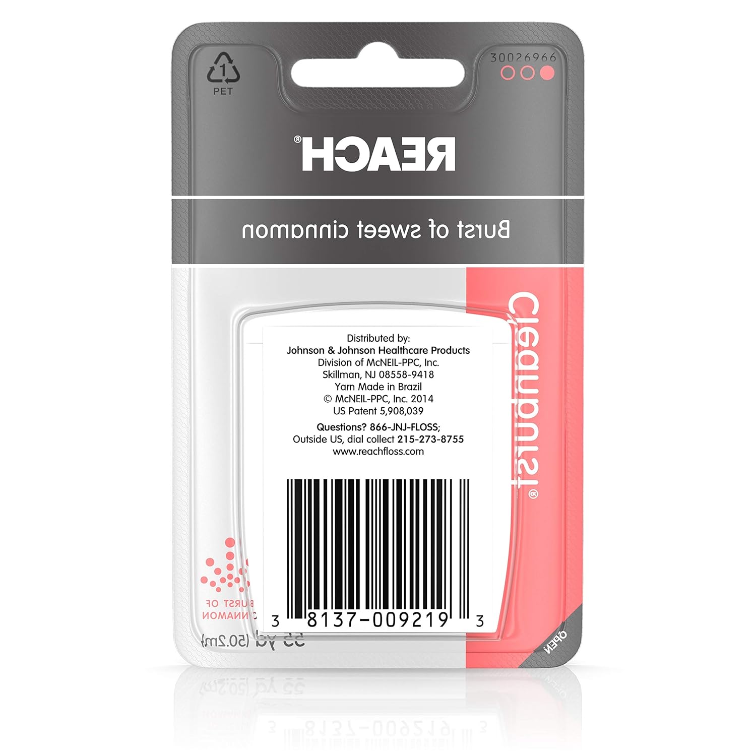 Cleanburst Waxed Dental Floss, Oral Care, Cinnamon Flavored, 55 Yards