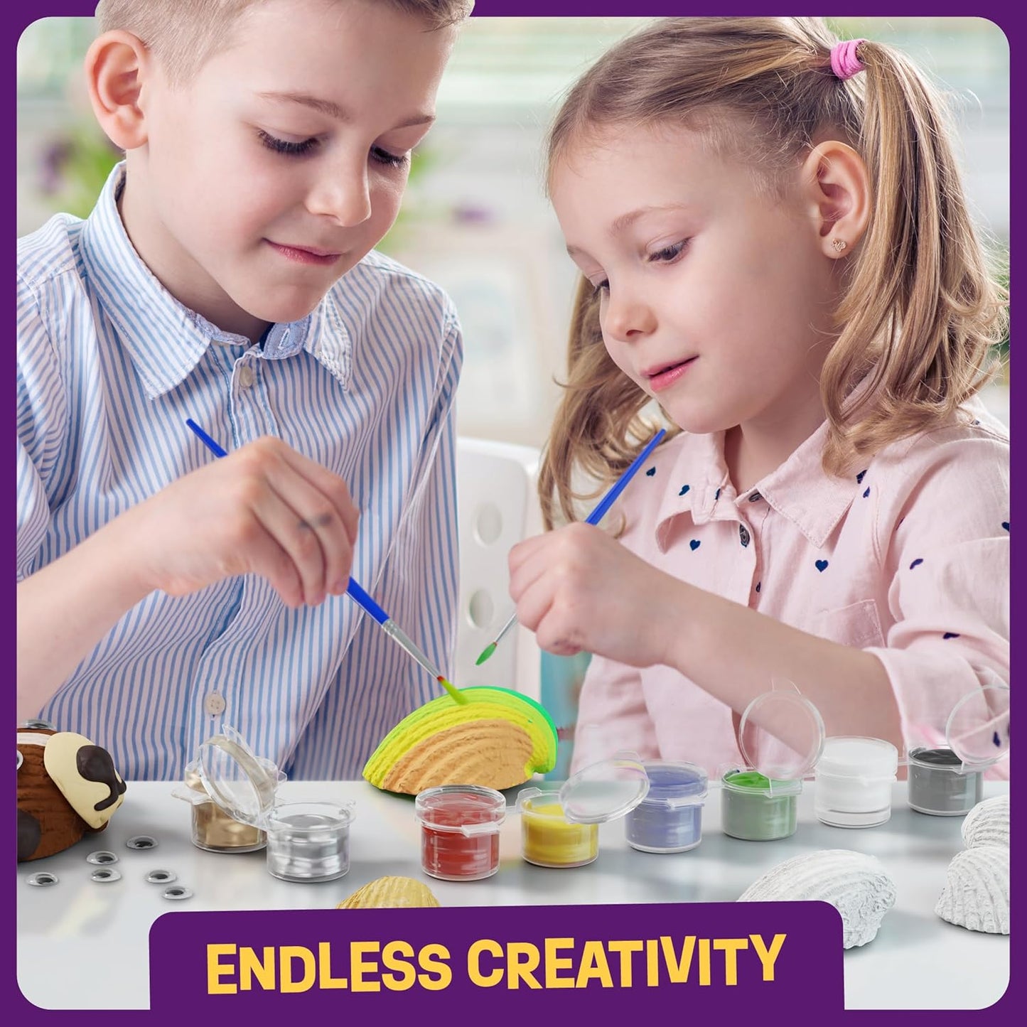Kids Sea Shell Painting Kit - Arts & Crafts Gifts for Boys and Girls - Craft Activities Kits - Creative Art Activity Gift Toys for Age 6, 7, 8, 9, 10, 11 & 12 Year Old 8-12