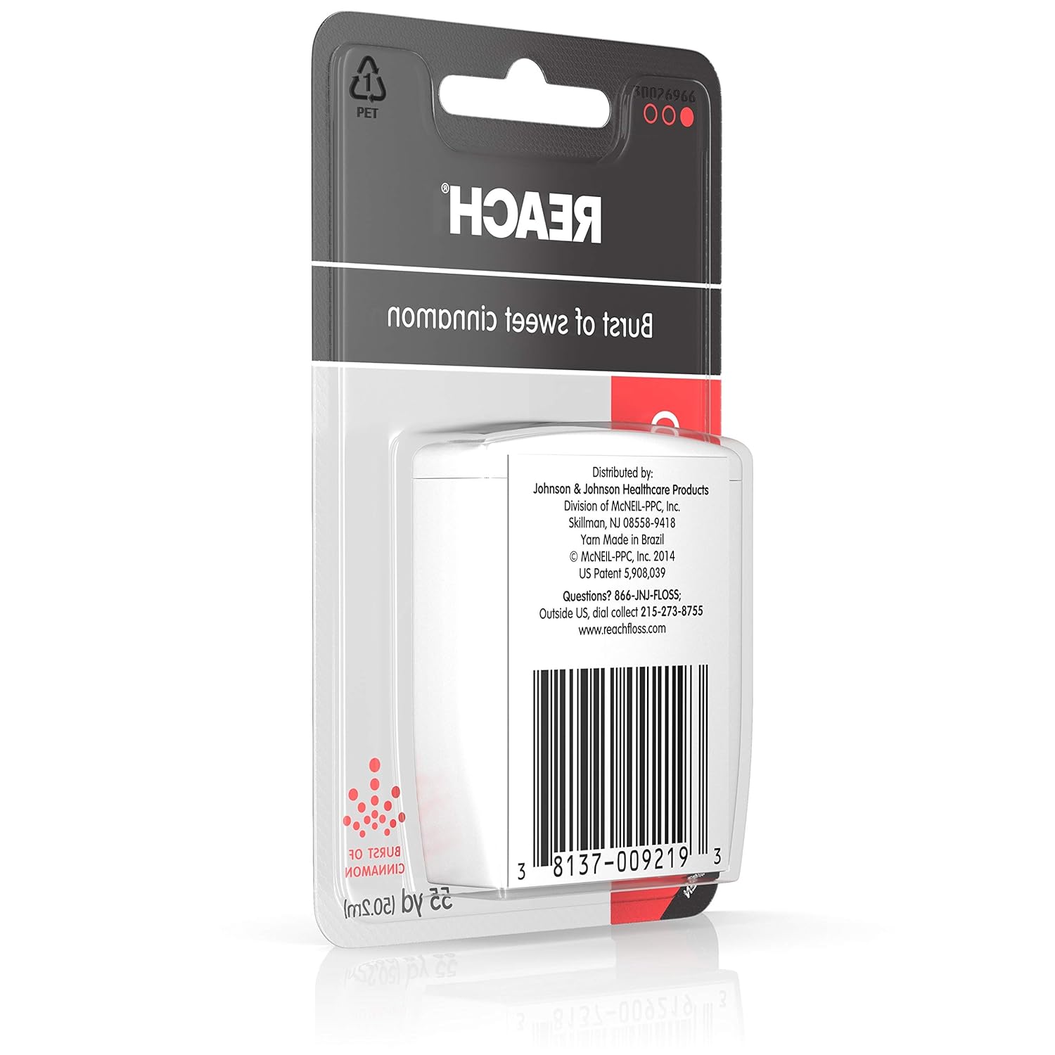 Cleanburst Waxed Dental Floss, Oral Care, Cinnamon Flavored, 55 Yards