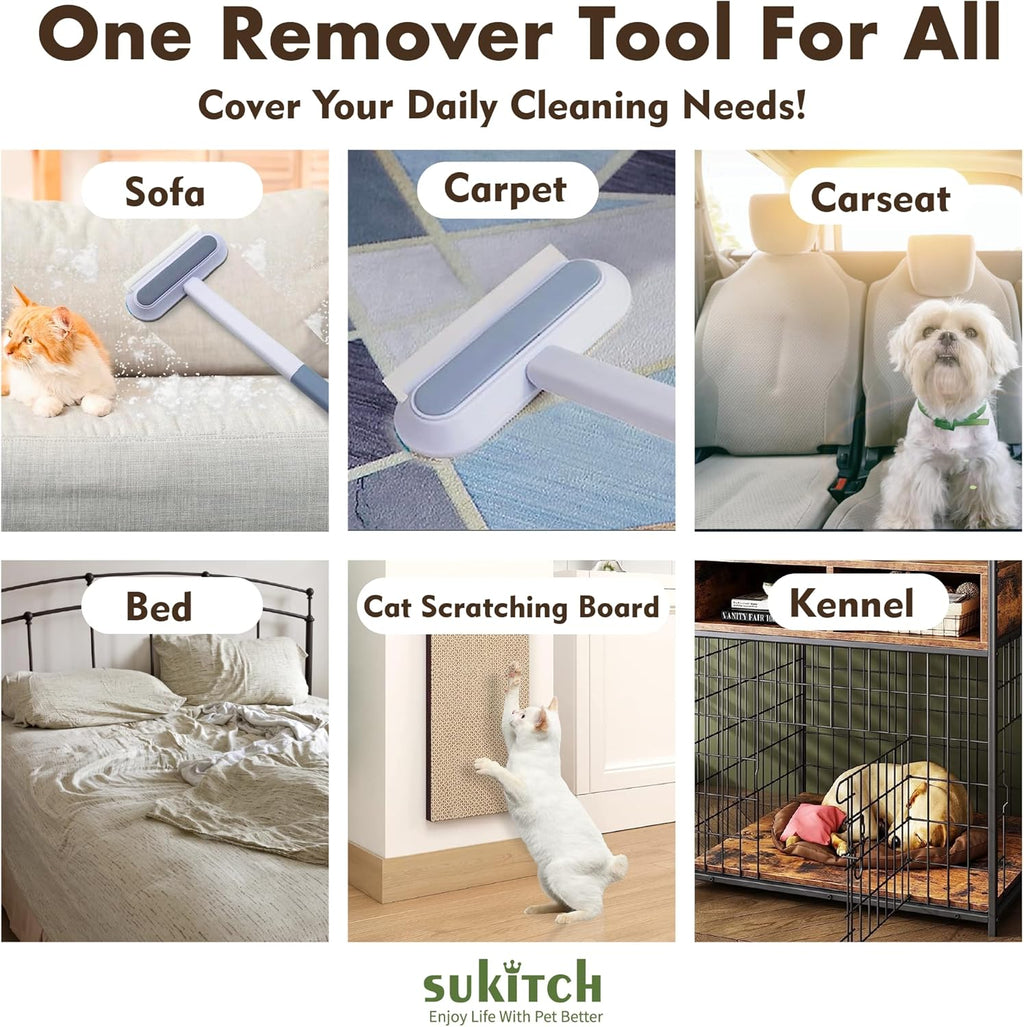 Pet Hair Remover for Couch, Grey, 17.3Inch, Durable, Reusable, Washable Lint Cleaner for Dog and Cat Hair, Gentle on Furniture, Effective on Carpets, Clothing, Bedding