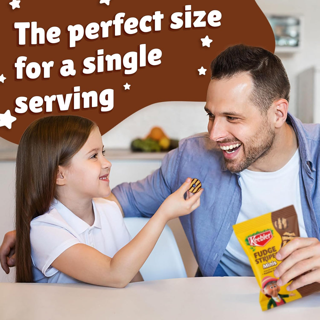 Fudge Stripes Minis, Original Shortbread Mini Cookies Coated in  Fudge, 1 Oz, 12 Ct