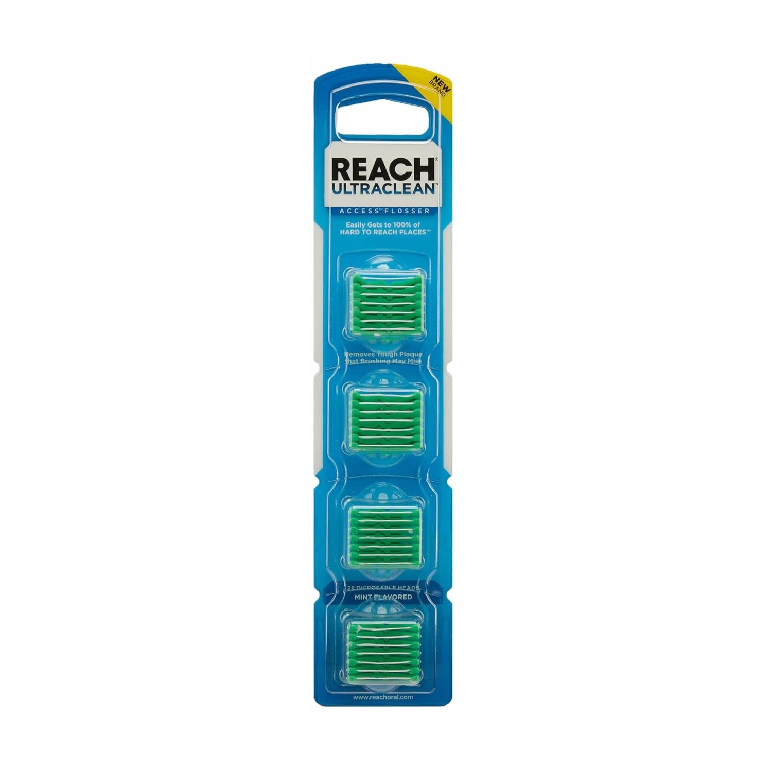 Ultraclean Access Flosser Refill Heads, Mint, Plaque Remover for Teeth, Shred Resistant, for Hard to  Areas, Oral Care, PFAS Free, for Adults & Kids, 1 Pack, 28 Count