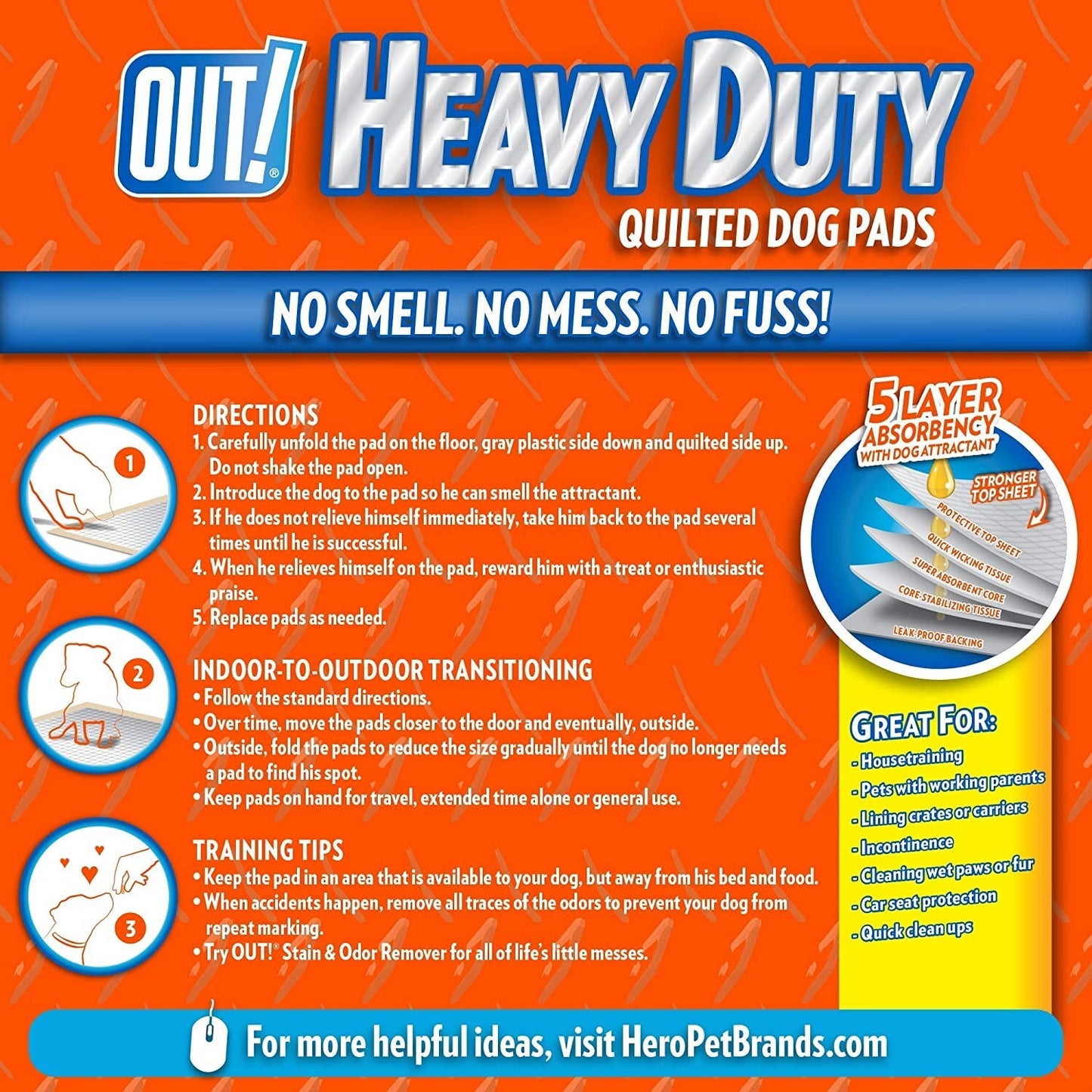OUT Heavy Duty XXL Dog Pads - 30 Count