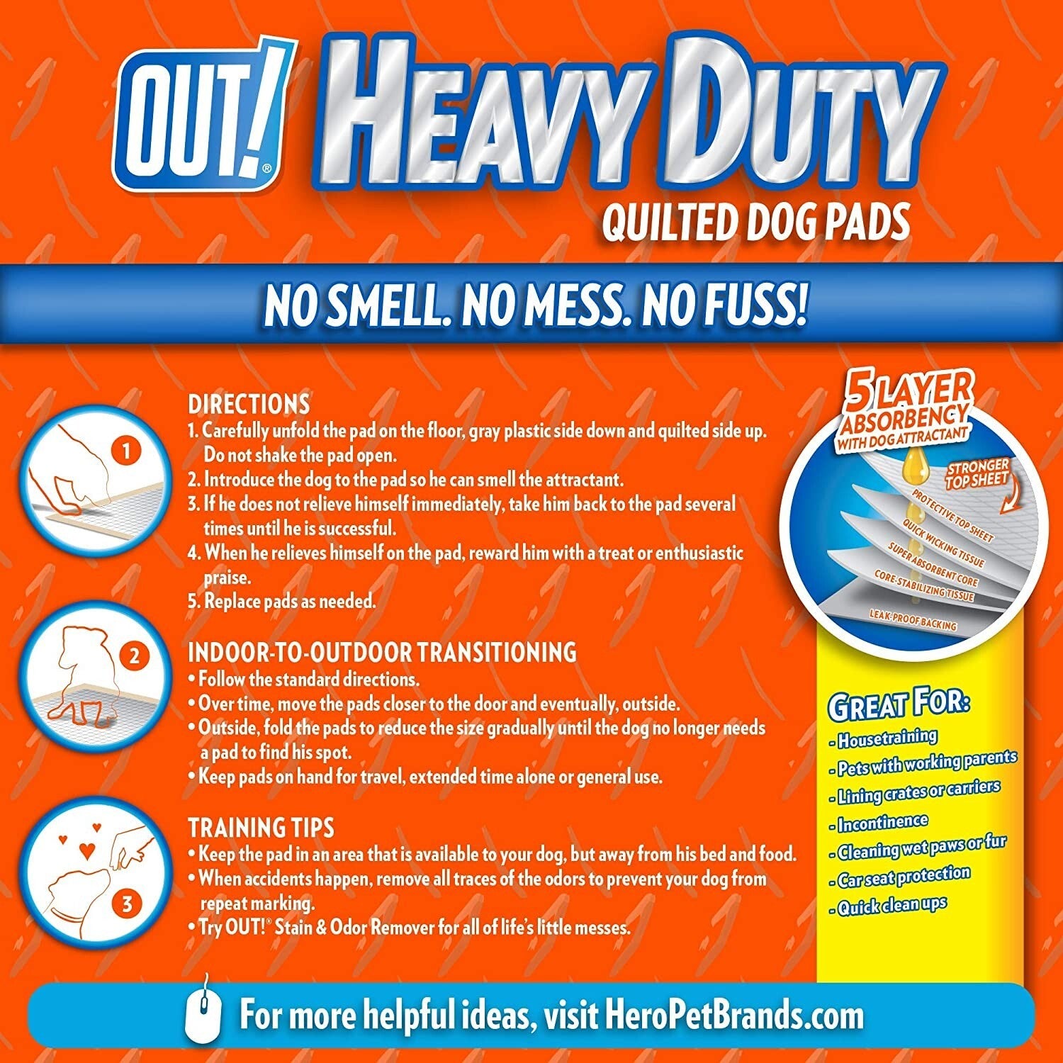 OUT Heavy Duty XXL Dog Pads - 30 Count