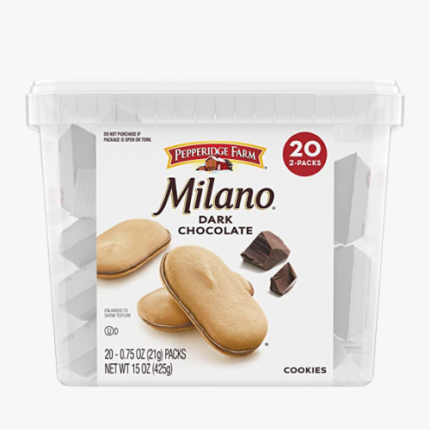 Pepperidge Farm Milano Cookies, Dark Chocolate, 20 Packs, 2 Cookies per Pack